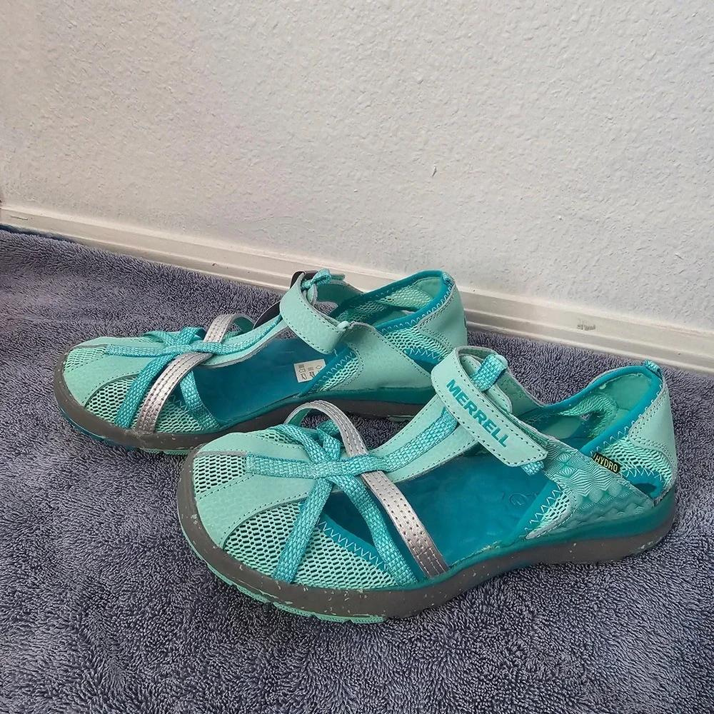 Merrell Girls Hydro Monarch Turquoise Water Sandals Shoes MY54845 Size 6M NEW